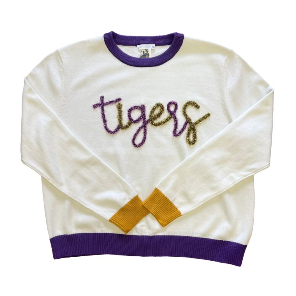 KIDS Tigers Glitter Script Sweater